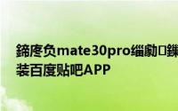 鍗庝负mate30pro缁勮鏁欑▼ 华为mate30 pro 如何安装百度贴吧APP