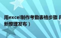用excel制作考勤表格步骤 用excel制作考勤表（5月28日最新整理发布）