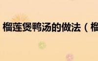 榴莲煲鸭汤的做法（榴莲煲鸭汤的做法步骤）