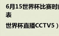 6月15世界杯比赛时间（6月14日世界杯赛程表|世界杯直播CCTV5）