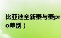 比亚迪全新秦与秦pro区别（比亚迪秦和秦pro差别）
