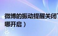 微博的振动提醒关闭了还有（微博消息振动在哪开启）
