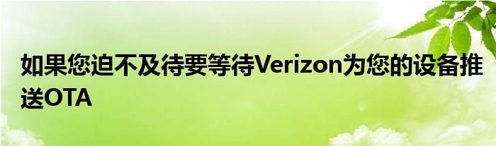 如果您迫不及待要等待Verizon为您的设备推送OTA