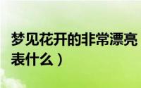 梦见花开的非常漂亮（梦见花开的非常漂亮代表什么）