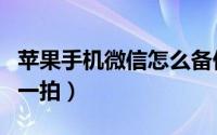 苹果手机微信怎么备份（苹果手机微信怎么拍一拍）