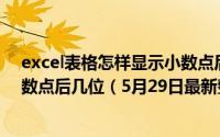 excel表格怎样显示小数点后两位 excel表格里如何显示小数点后几位（5月29日最新整理发布）