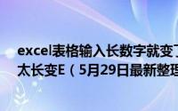 excel表格输入长数字就变了 如何解决excel表格内的数字太长变E（5月29日最新整理发布）