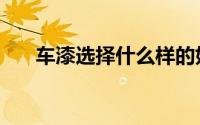车漆选择什么样的好（主流车漆介绍）