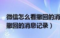 微信怎么看撤回的消息iphone（微信怎么看撤回的消息记录）
