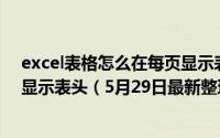 excel表格怎么在每页显示表头 Excel表格中如何在每页都显示表头（5月29日最新整理发布）