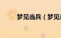 梦见当兵（梦见当兵是什么意思）