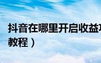 抖音在哪里开启收益功能（抖音开启收益功能教程）