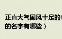 正直大气国风十足的名字（正直大气国风十足的名字有哪些）