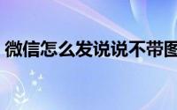 微信怎么发说说不带图片（微信怎么发说说）