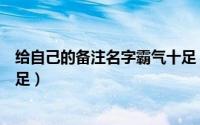 给自己的备注名字霸气十足（给自己的备注唯美名字霸气十足）