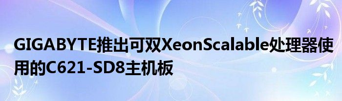 GIGABYTE推出可双XeonScalable处理器使用的C621