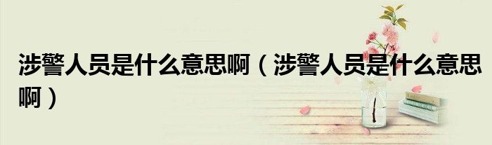 涉警人员是什么意思啊（涉警人员是什么意思啊）