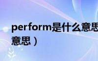 perform是什么意思（英语perform是什么意思）