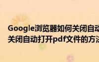 Google浏览器如何关闭自动打开pdf文件（Google浏览器关闭自动打开pdf文件的方法）