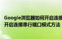 Google浏览器如何开启连接串行端口模式（Google浏览器开启连接串行端口模式方法）