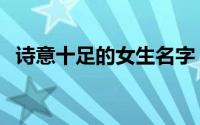 诗意十足的女生名字（儒雅诗意女生名字）