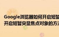 Google浏览器如何开启短暂突显焦点对象（Google浏览器开启短暂突显焦点对象的方法）