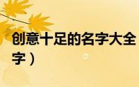 创意十足的名字大全（很酷很潮创意十足的名字）
