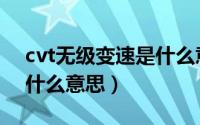 cvt无级变速是什么意思呀（cvt无级变速是什么意思）