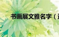 书画展文雅名字（适合书画展的名字）