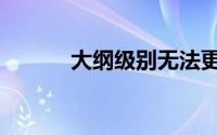 大纲级别无法更改（大纲级别）
