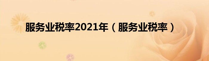服务业税率2021年（服务业税率）