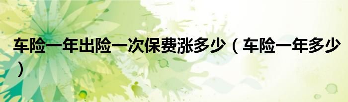 车险一年出险一次保费涨多少（车险一年多少）