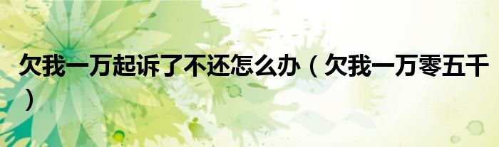 欠我一万起诉了不还怎么办（欠我一万零五千）