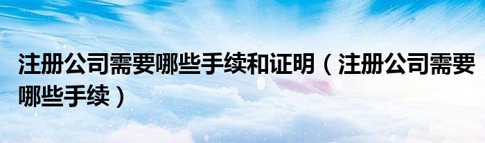 注册公司需要哪些手续和证明（注册公司需要哪些手续）
