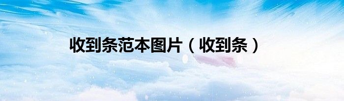 收到条范本图片（收到条）