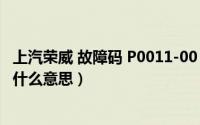 上汽荣威 故障码 P0011-00（上汽荣威汽车故障码P0011是什么意思）