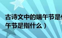 古诗文中的端午节是什么意思（古诗文中的端午节是指什么）