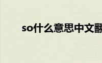 so什么意思中文翻译（so怎么解释）