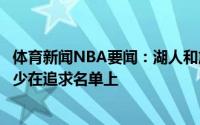 体育新闻NBA要闻：湖人和詹姆斯寻求经验丰富后卫保罗威少在追求名单上