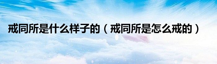 戒同所是什么样子的（戒同所是怎么戒的）