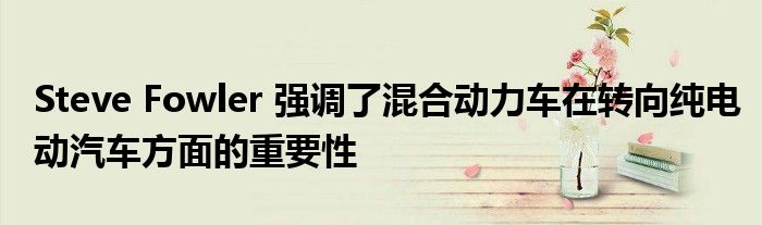 Steve Fowler 强调了混合动力车在转向纯电动汽车方面的重要性