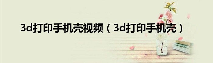 3d打印手机壳视频（3d打印手机壳）