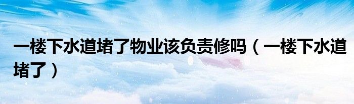 一楼下水道堵了物业该负责修吗（一楼下水道堵了）
