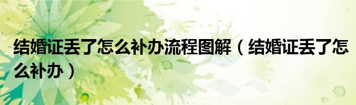 结婚证丢了怎么补办流程图解（结婚证丢了怎么补办）