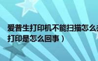 爱普生打印机不能扫描怎么办（爱普生打印机可以扫描不能打印是怎么回事）