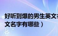 好听到爆的男生英文名字（好听到爆的男生英文名字有哪些）
