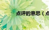 点评的意思（点评是什么意思）