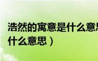 浩然的寓意是什么意思（浩然有什么含义代表什么意思）