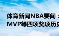体育新闻NBA要闻：字母哥生涯得过MVPFMVP等四项奖项历史首人