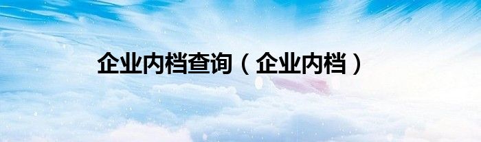 企业内档查询（企业内档）
